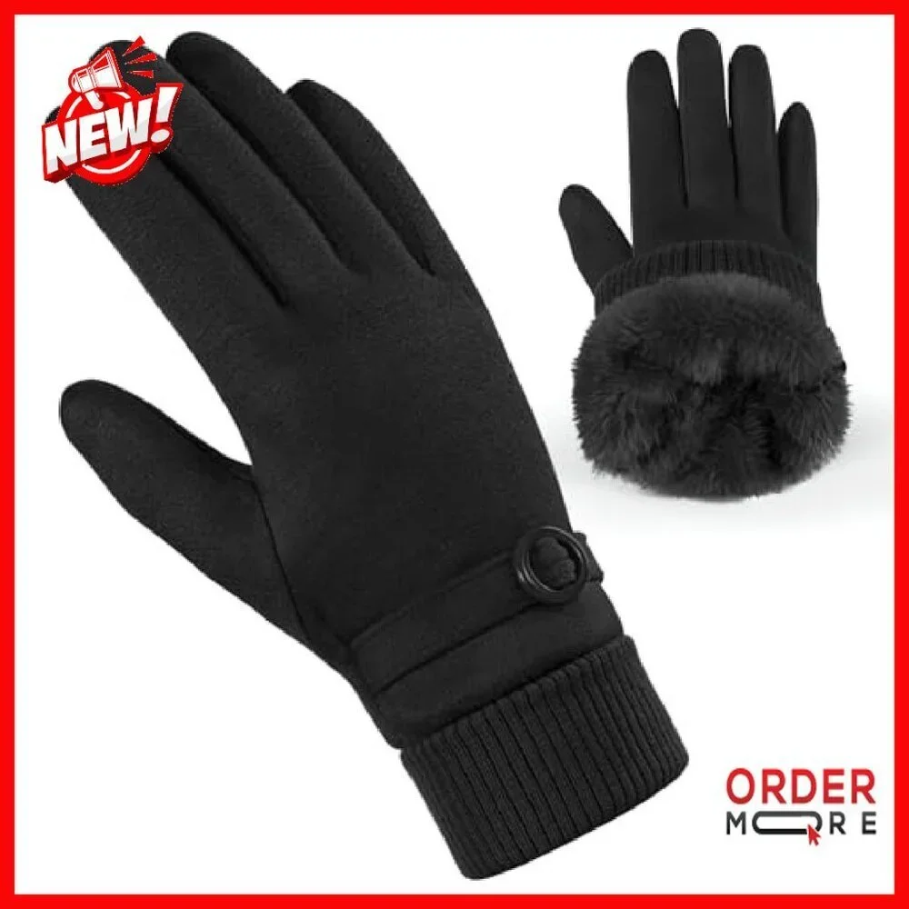 Women's Fleece Lined Touchscreen Winter Gloves Thermal Windproof